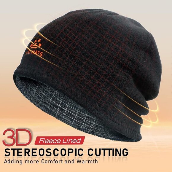 Unisex Mixed Black Knit Fleece-Lined Ski Cap & Neck Gaiter Set main image 6